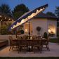 HOMLUX 10" Solar LED Patio Umbrella with Adjustable Tilt and in Dark Blue, , large