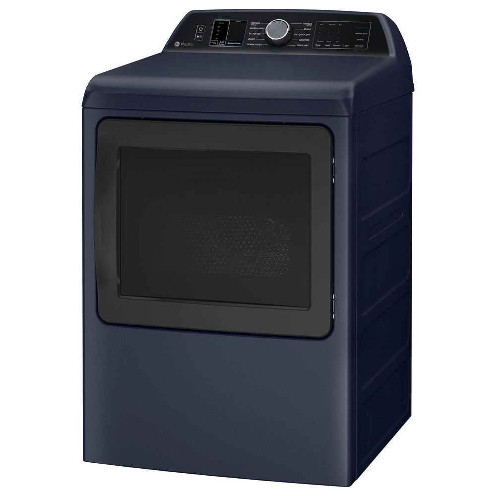 GE Profile 7.3 Cu. Ft. Smart Front Load Electric Dryer with Steam and Washer Link in Sapphire Blue, , large