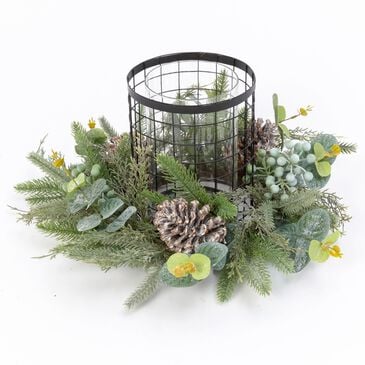 The Gerson Company Holiday Centerpiece Candle Holder in Green and Black, , large