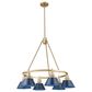Golden Lighting Orwell 6-Light Chandelier with Matte Navy Shade in Brushed Champagne Bronze, , large