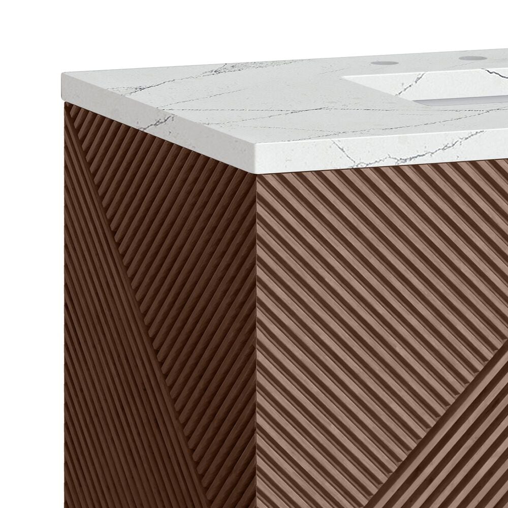 James Martin Vanities Marcello 36" Single Bathroom Vanity in Chestnut with 3 cm Ethereal Noctis Quartz Top and Rectangular Sink, , large