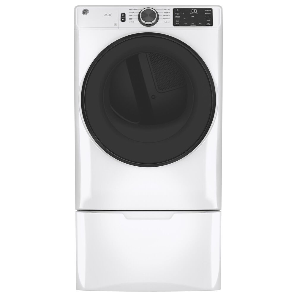 GE Appliances 7.8 Cu. Ft. Long Vent Smart Electric Dryer with Sanitize Cycle in White, , large