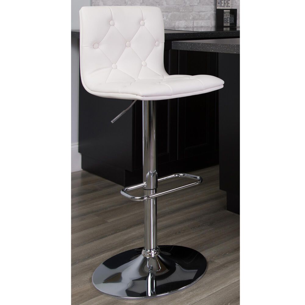Flash Furniture Adjustable Barstool in White, , large