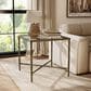 Furniture of America Lalia End Table with Tempered Glass Top and Bullnose Edge in Matte Gold, , large