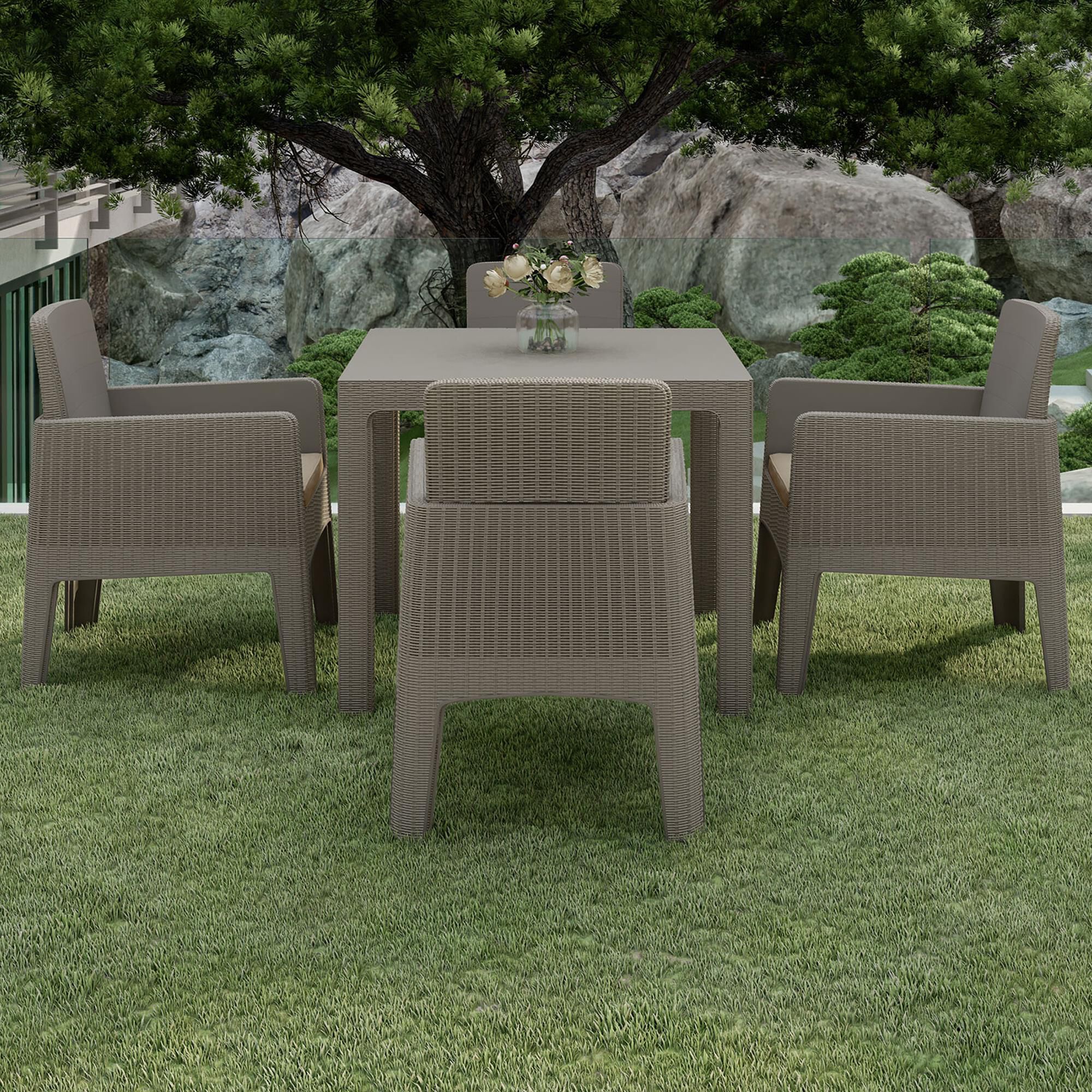 Rattan garden furniture lounge lucca grey sales