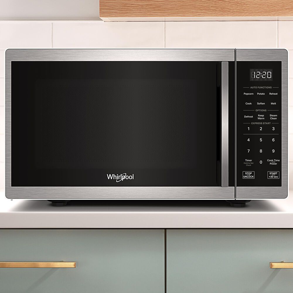 Whirlpool 0.9 Cu. Ft. Countertop Microwave with Steam Clean in Stainless Steel, , large