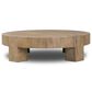 Four Hands Abaso Round Coffee Table in Rustic Wormwood Oak, , large