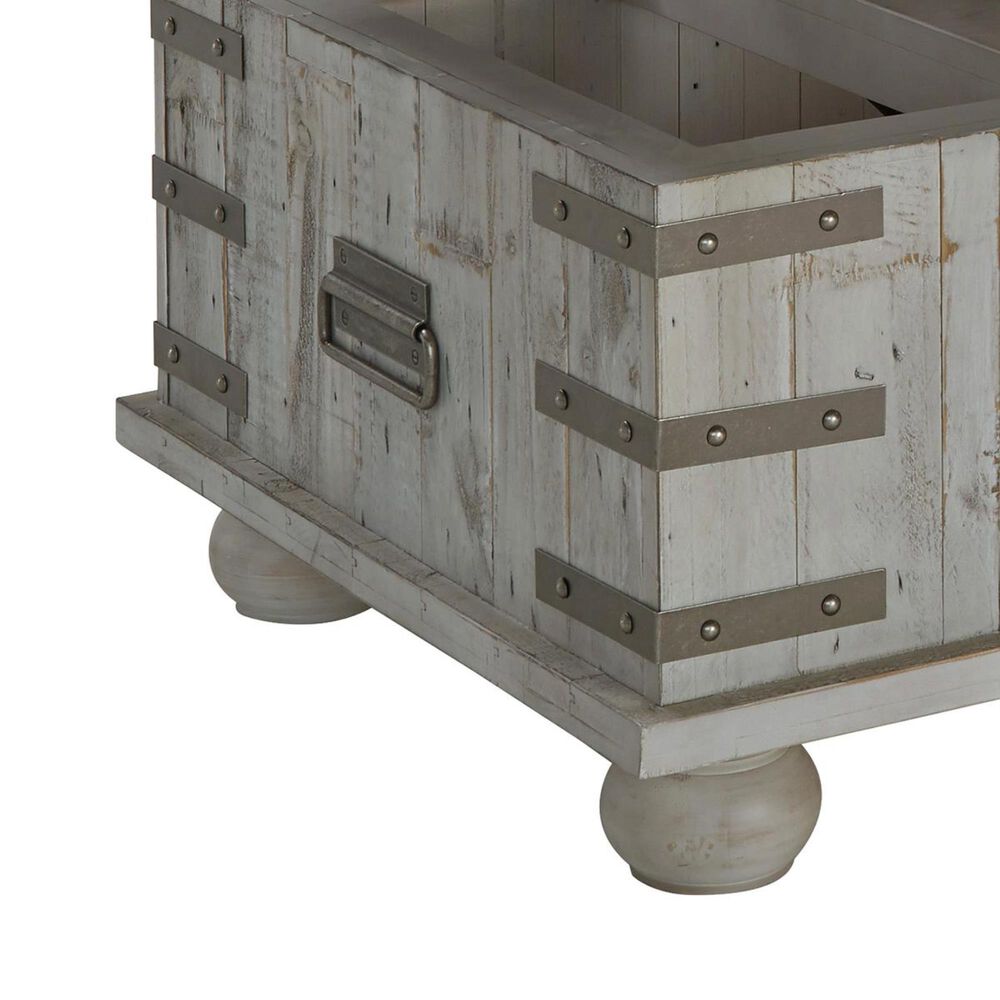 Ashley Carynhurst Lift Top Coffee Table in White Wash Gray, , large