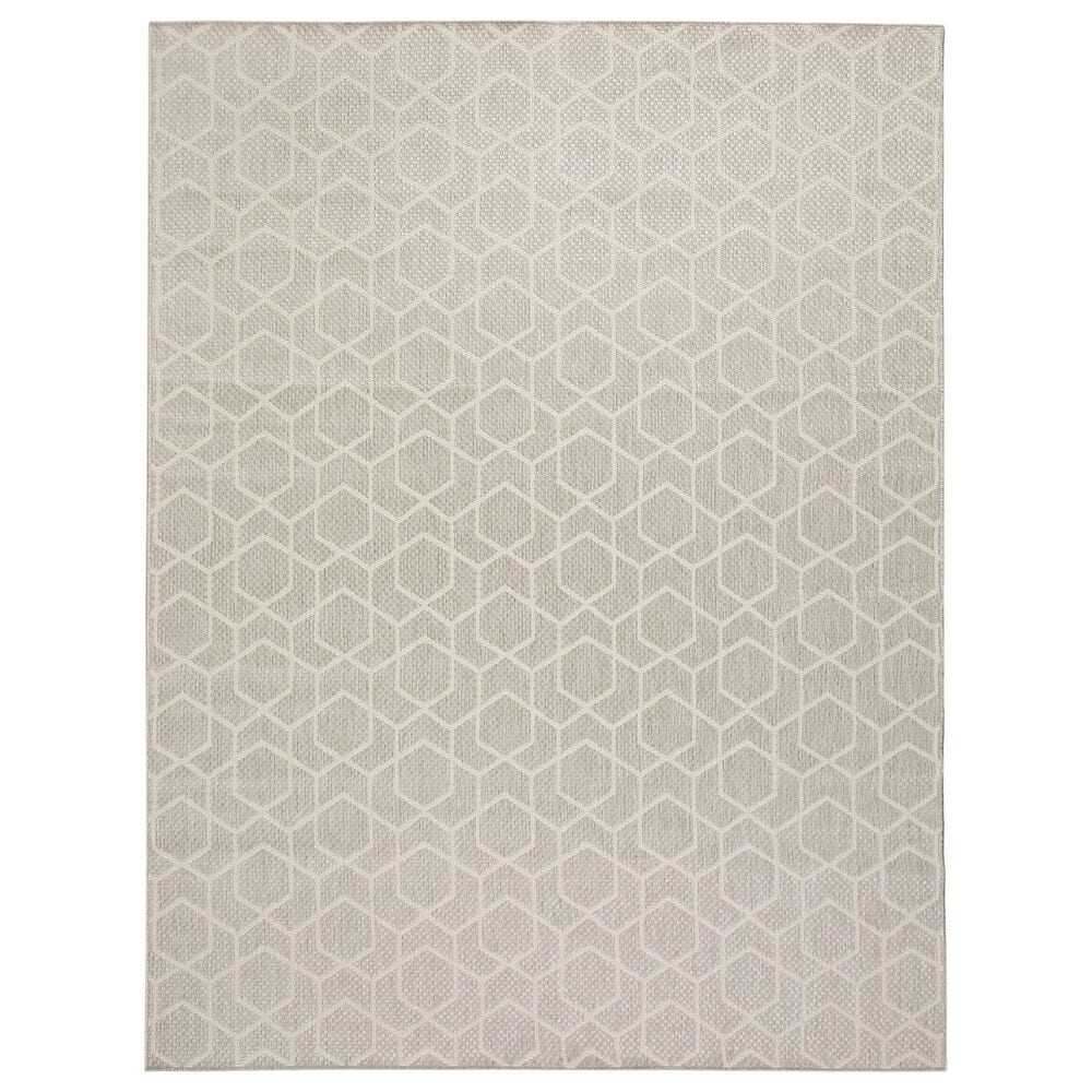 Nourison Horizon HOZ01 Grey 9" x 12" Indoor/Outdoor Area Rug, , large