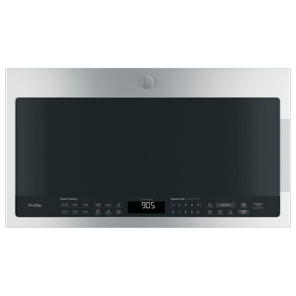 GE Profile 2-Piece Kitchen Package with 30" Smart Slide-In Electric Range and Over-the-Range Sensor Microwave Oven in Stainless Steel, , large