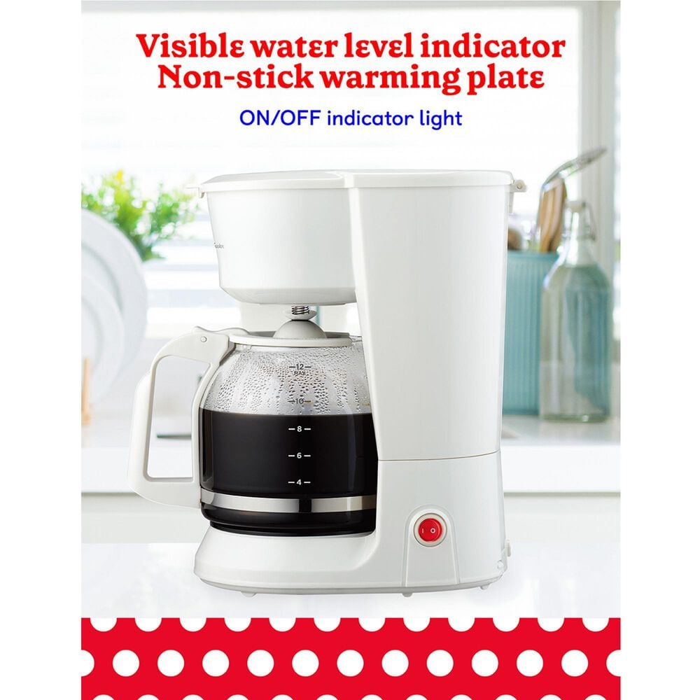 Betty Crocker 12-Cup Drip Coffee Maker in White, , large