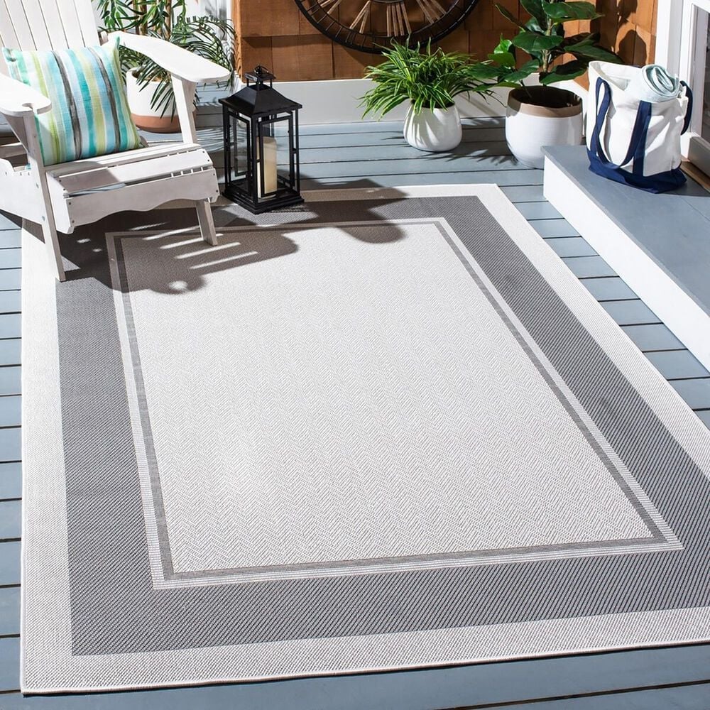 Safavieh Martha Stewart Cyprus Chevron 9&#39; x 12&#39; Ivory and Grey Area Rug, , large