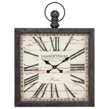 Maple and Jade Finial Pocket Watch Style Decorative Wall Clock in Dark Brown, Black and White, , large