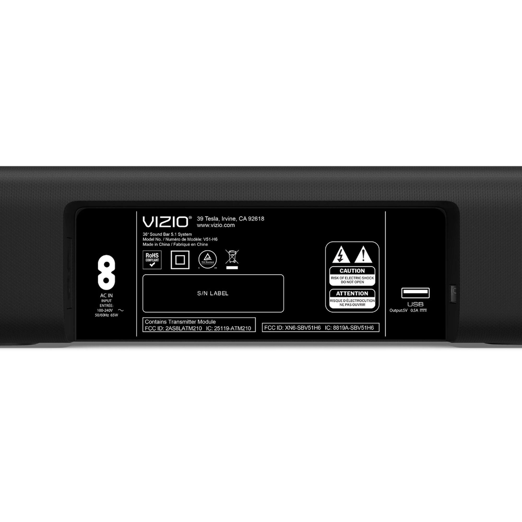 Vizio sound bar 5.1 setup outlet to tv