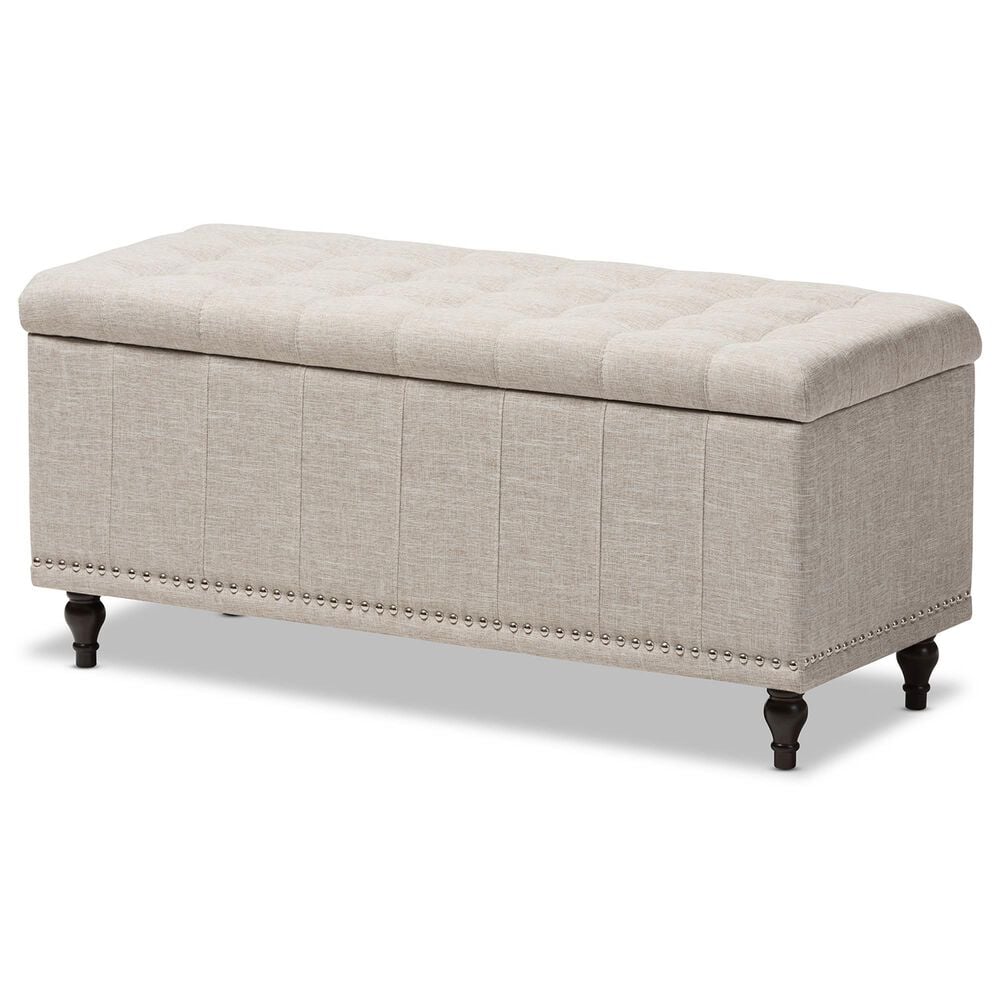 Baxton Studio Kaylee Storage Ottoman Bench in Beige, , large