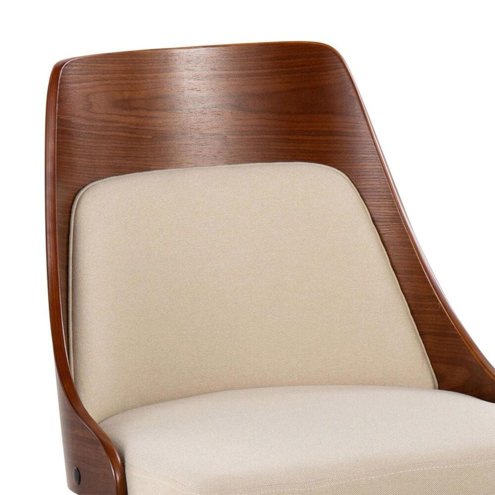 LumiSource Anabelle Side Chair with Cream Cushion in Walnut (Set of 2), , large