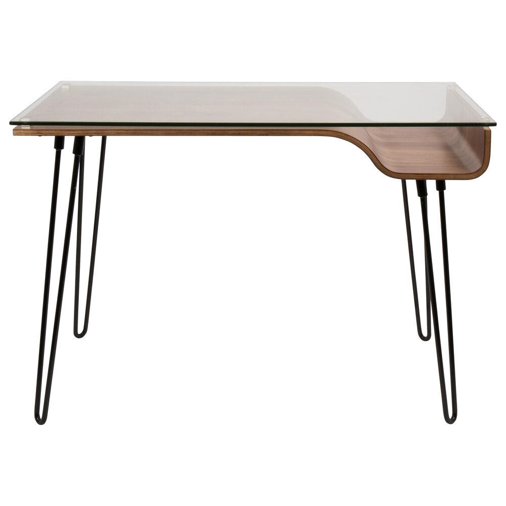 Lumisource Avery Writing Desk in Black, Walnut and Clear, , large