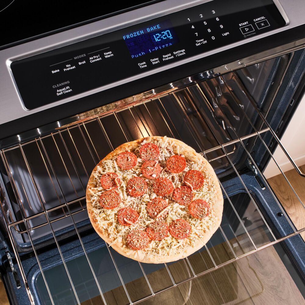 Whirlpool 2-Piece Kitchen Package with 6.4 Cu. Ft. Induction Range and 1.1 Cu. Ft. Flush Mount Microwave in Fingerprint Resistant Stainless Steel, , large