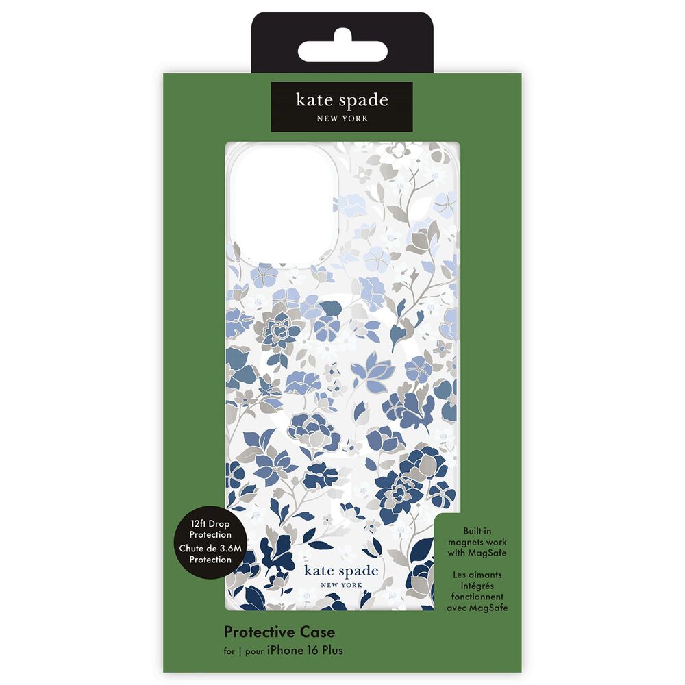 Kate Spade Protective MagSafe Case for iPhone 16 Plus in Flowerbed Blue, , large