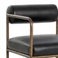 Club Collection By Sunpan Ajani Arm Chair with Charcoal Black Cushion in Antique Brass, , large