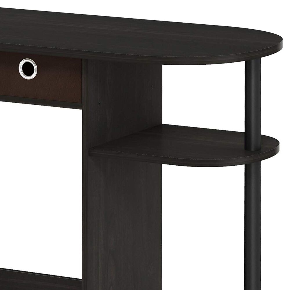 HOMLUX 32" Computer Desk with Two Drawers in Espresso and Black, , large