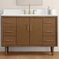 37B Mertola 48" Single Bathroom Vanity Cabinet in Dark Maplewood with White Composite Stone Top and Backsplash, , large