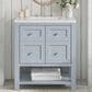 James Martin Vanities Breckenridge 30" Single Bathroom Vanity in Serenity Blue with 3 cm Lime Delight Quartz Top and Rectangular Sink, , large