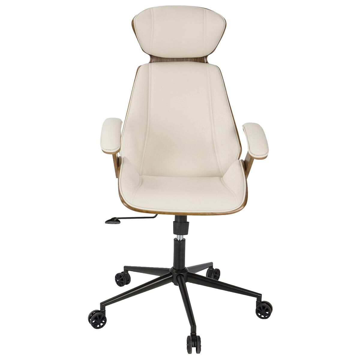 Lumisource Spectre Adjustable Office Chair in Cream/Walnut