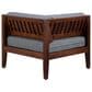 Linon Home Decor Summerlyn Patio Corner Chair with Walnut Frame in Grey, , large