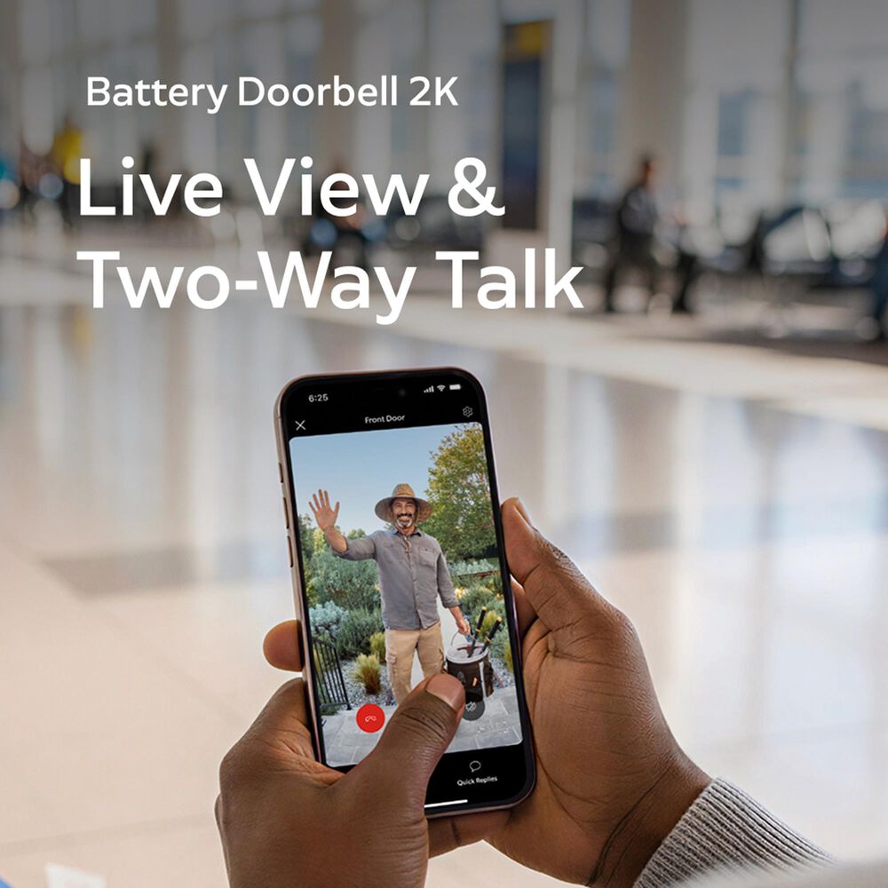Ring 2K Battery Doorbell and Indoor Cam Plus Bundle in Satin Nickel and White, , large