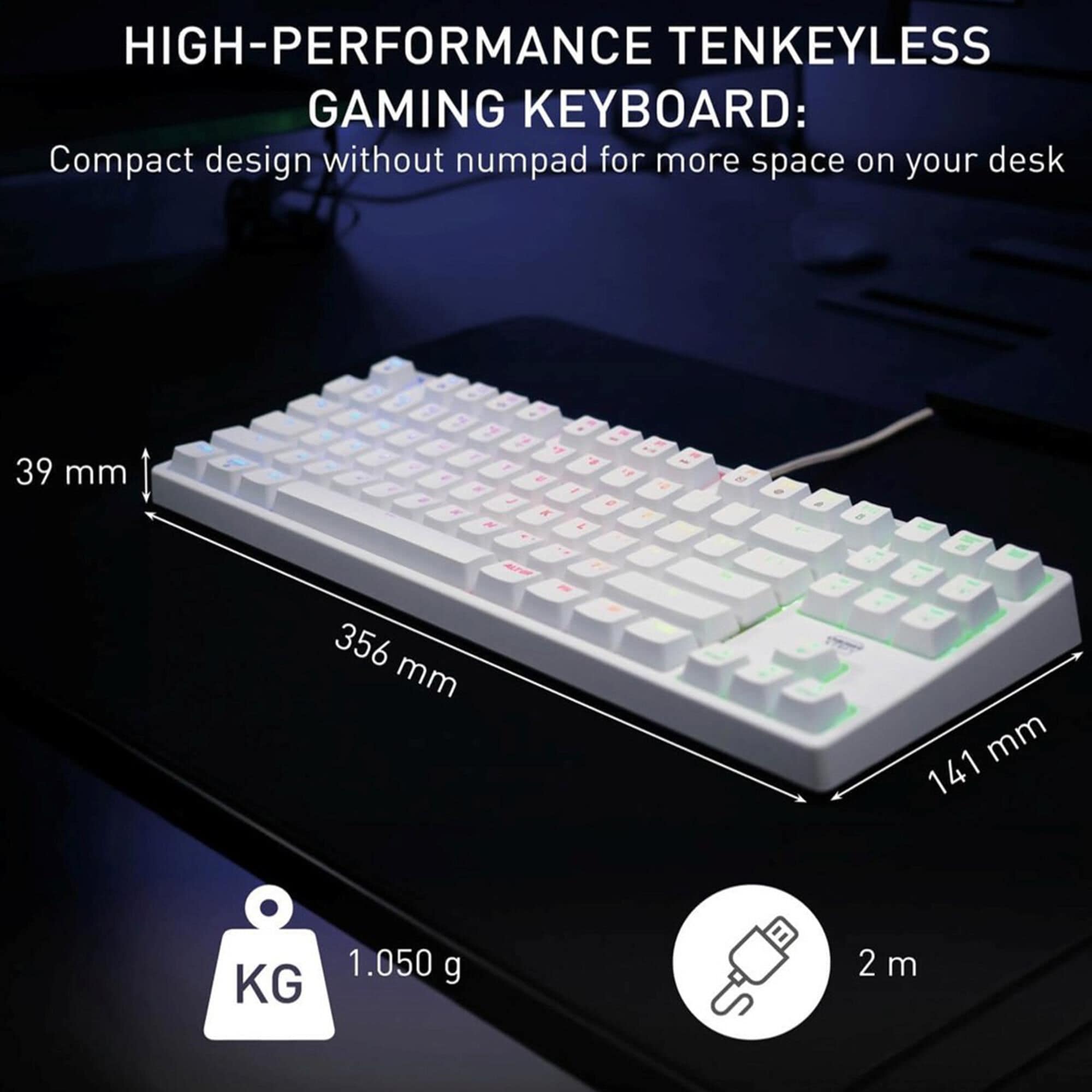 Cherry K4V2 TKL Gaming Keyboard in White