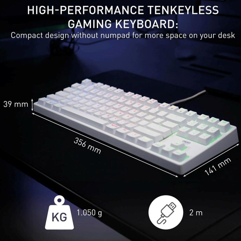 Cherry K4V2 TKL Gaming Keyboard in White, , large