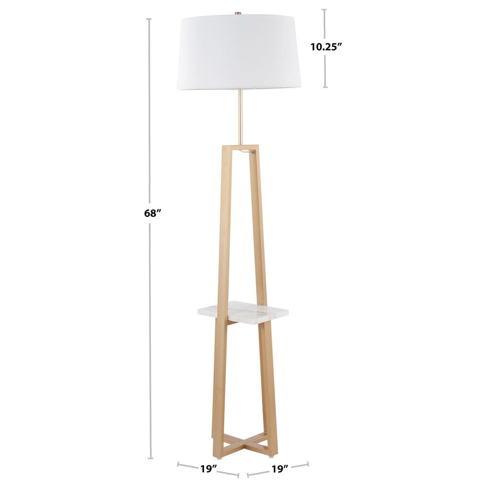 Lumisource Cosmo Floor Lamp in Gold and White, , large