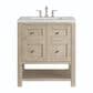 James Martin Vanities Breckenridge 30" Single Vanity in Whitewashed Oak with 3 cm Eternal Jasmine Pearl Quartz Top, , large