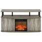 HOMLUX 47" TV Stand with Electric Fireplace and 2 Doors in French Oak Grey and Black, , large