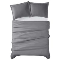 Pem America Cannon Solid 3-Piece Full/Queen Duvet Cover Set in Grey