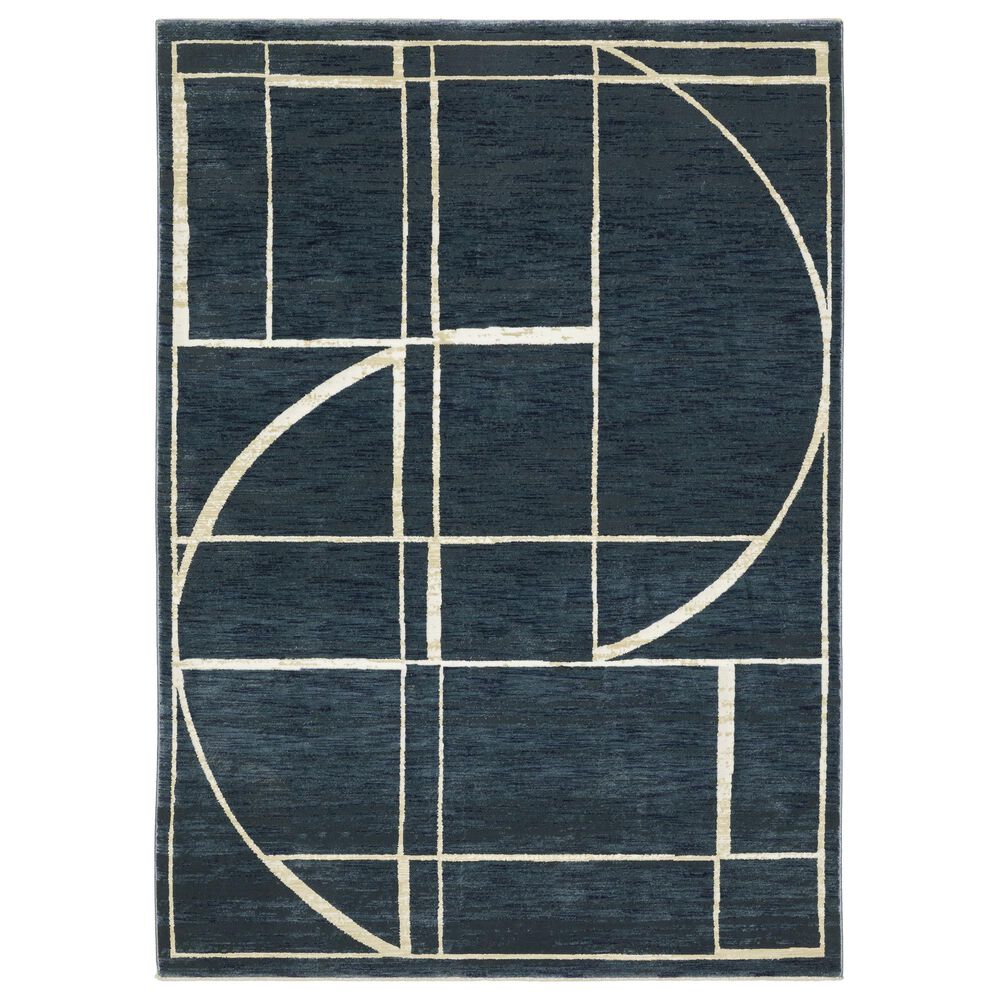 Oriental Weavers Reed 9"10" x 12"10" Blue and Ivory Area Rug, , large