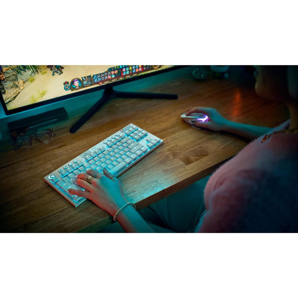 Logitech G915 X Lightspeed TKL Tactile Wireless Gaming Keyboard in White, , large