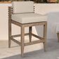 Armen Living Vivid Patio Counter Height Bar Stool with Taupe Cushion in Brown, , large