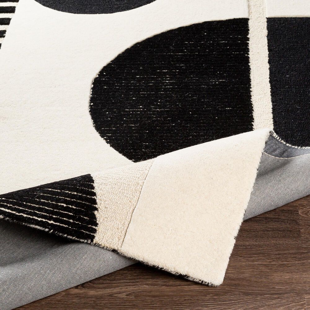 Surya Brooklyn BRO-2304 2&#39; x 3&#39; Black and Beige Area Rug, , large