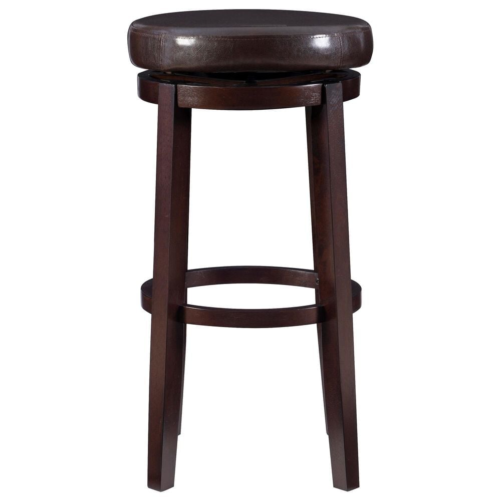 Linon Home Decor Maya Swivel Bar Stool with Brown Cushion in Rich Brown, , large