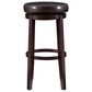 Linon Home Decor Maya Swivel Bar Stool with Brown Cushion in Rich Brown, , large