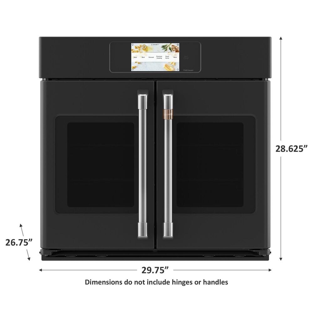 Cafe 30&quot; French-Door Single Wall Oven in Matte Black &#40;Handles Sold Separately&#41;, , large