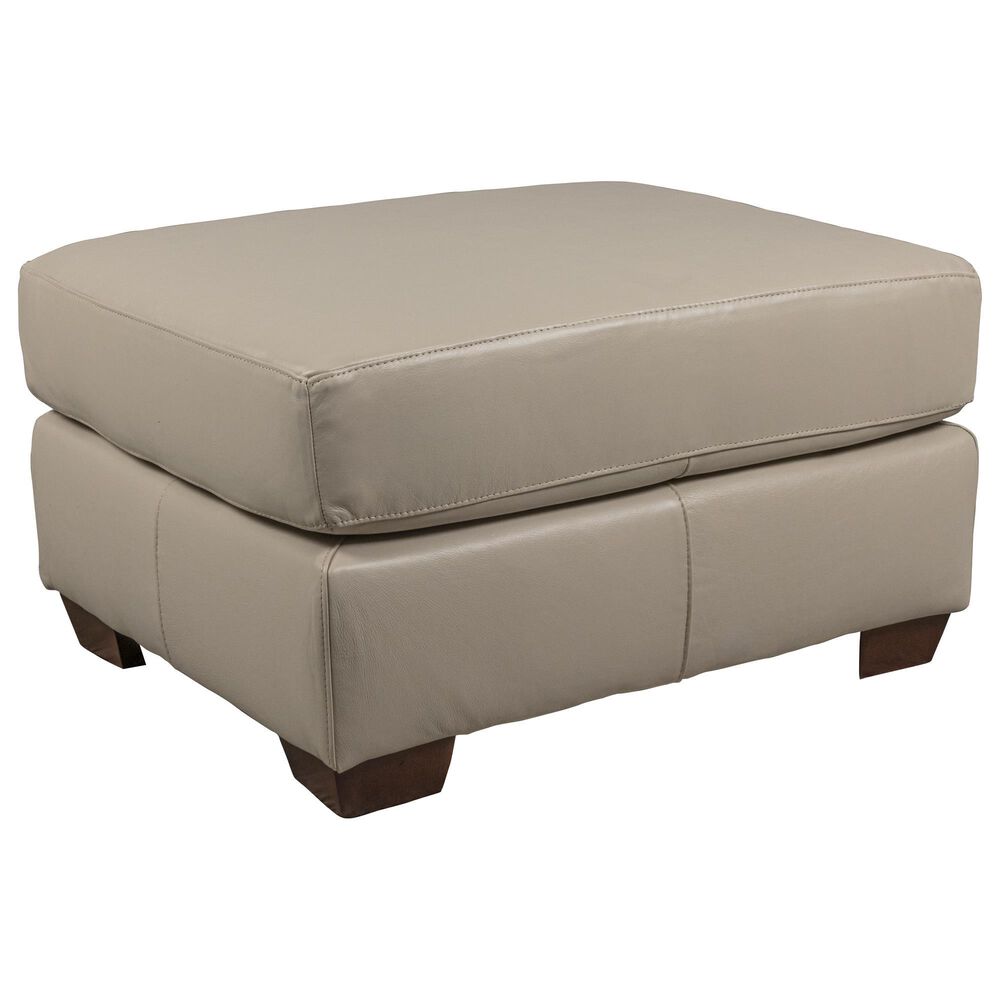 USA Premium Leather Ottoman in Pebble Bone, , large