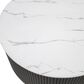 Crown Mark Kara Coffee Table with Casters in White Marble, Black and Gold, , large