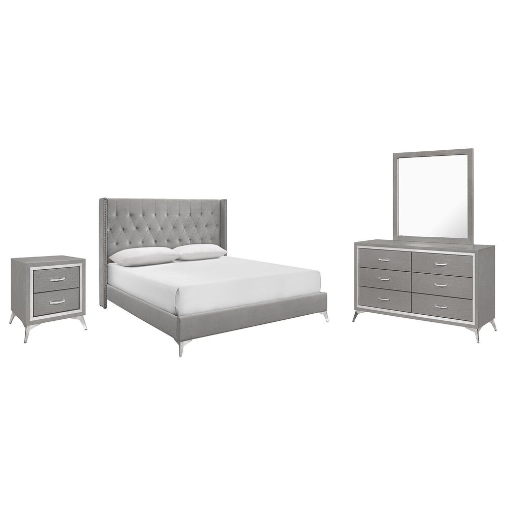 New Heritage Design Huxley 4-Piece Queen Bedroom Set in Gray, , large