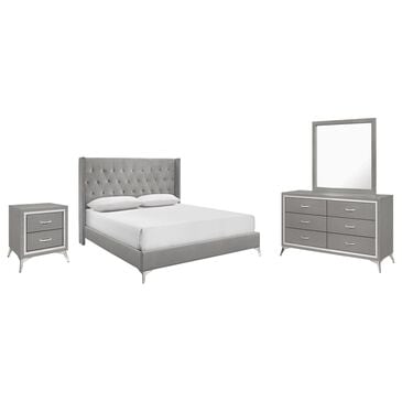 New Heritage Design Huxley 4-Piece Queen Bedroom Set in Gray, , large