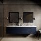 Lexora Home Castor 80" Double Bathroom Vanity in Blue with 2 cm White Quartz Top and Rectangular Sinks, , large
