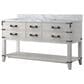 Lexora Home Norwalk 60" Double Bathroom Vanity in White Oak with White Carrara Marble Top  and Rectangle Sink, , large