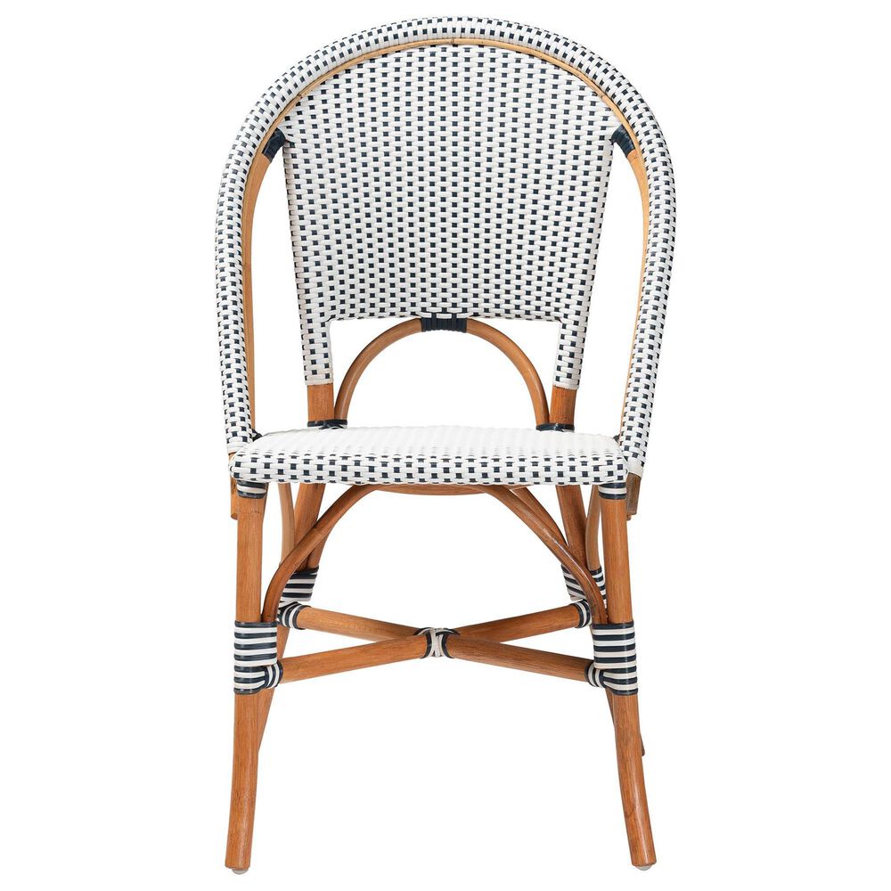 bali &amp; pari Genica Side Chair in Navy Blue, White and Natural Brown, , large